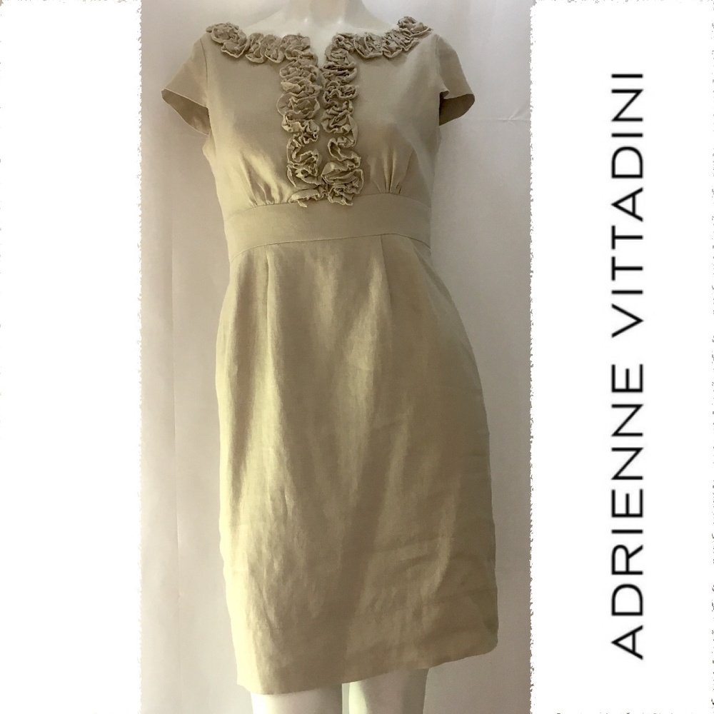 💥SOLD💥ADRIENNE VITTADINI 100% Linen Sheath SIZE 4
